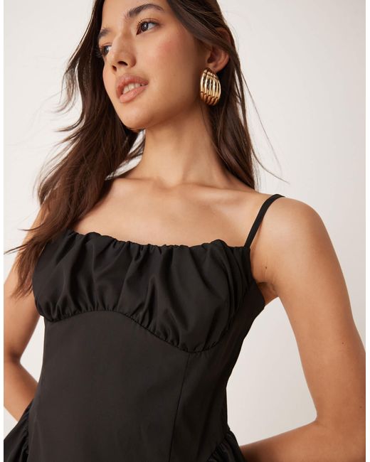 ASOS Natural Ruched Bust Corset Mini Dress