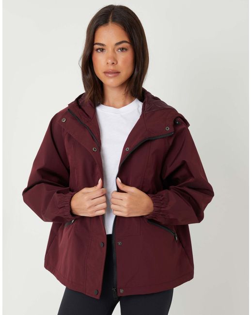 Threadbare Purple Waterproof Hooded Funnel Neck Jacket