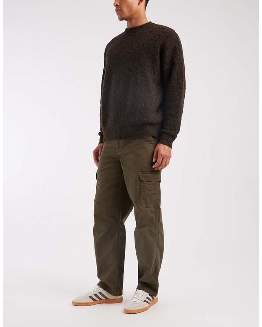 Pantaloni Cargo Comodi Kaki Scuro di New Look in Brown da Uomo