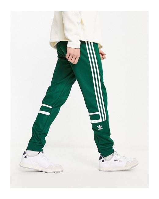 adidas Originals Adicolor 3 Stripe joggers in Green for Men | Lyst