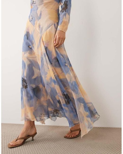 ASOS White High Neck Maxi Dress With Asymmetric Waist
