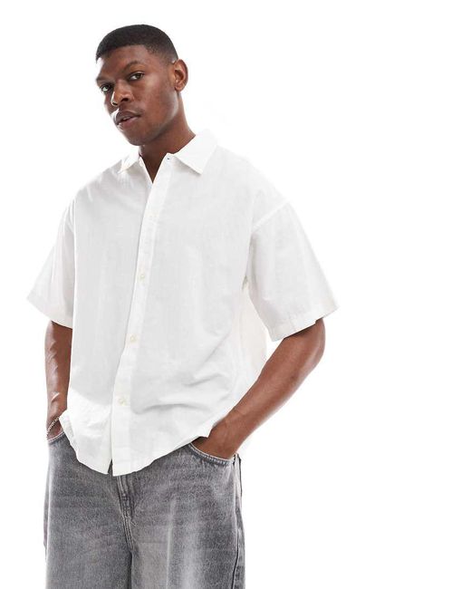 Jack & Jones Oversized Overhemd Van Linnenmix in het White voor heren