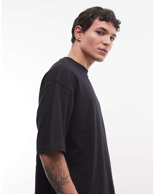ASOS Black Boxy Oversized T-shirt With Ibiza Back Print for men