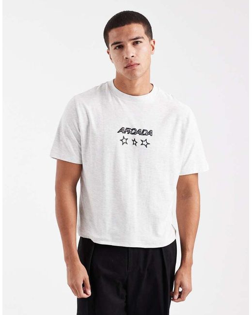Cotton On White Cropped Fit Graphic T-Shirt for men