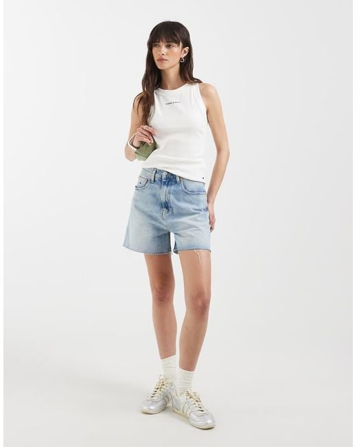 Tommy Hilfiger White Essential Logo Slim Fit Rib Vest