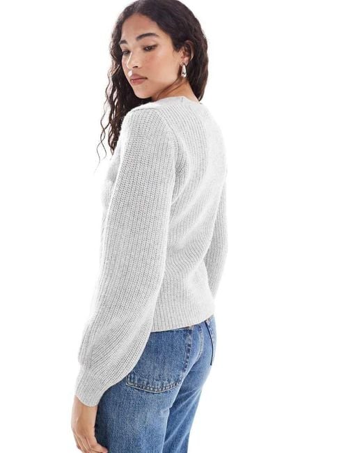 New Look Gray One Button Cardigan