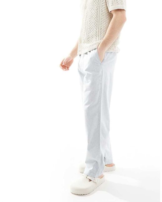 Hollister White Linen Loose Fit Pull On Pants for men