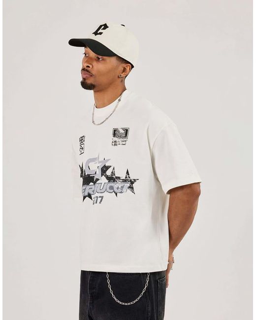 CERNUCCI White Short Sleeve Boxy 2017 Graphic T-Shirt for men