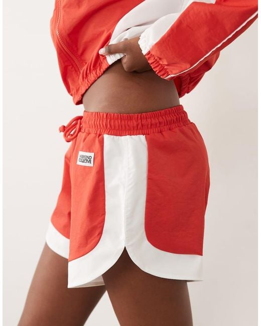 ASOS Red Weekend Collective Nylon Track Runner Shorts