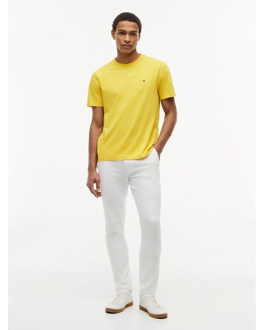 Tommy Hilfiger Yellow Flag Embroidery Jersey Crew Neck T-Shirt for men