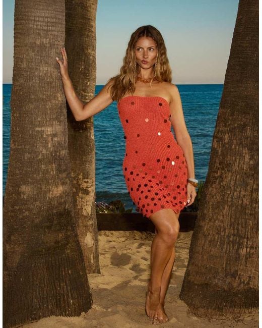 South Beach Blue X Sasha Corte-t Knitted Mini Beach Dress