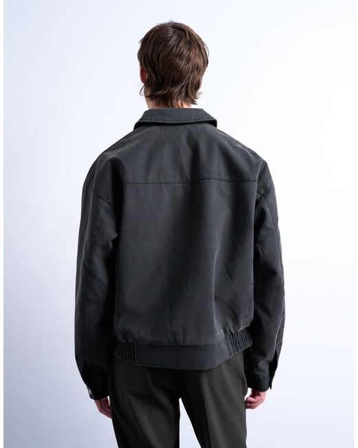 Topman Blue Suede Effect Jacket for men