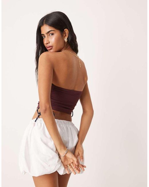 ASOS Brown Bandeau Drawstring With Sporty Drawcords
