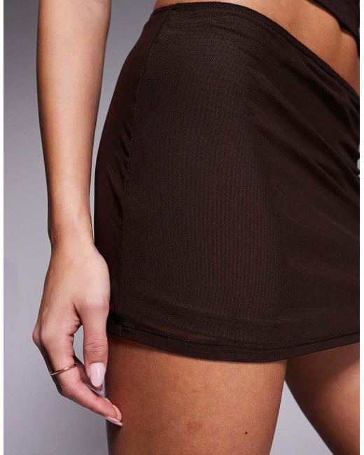 Tiger Mist Black Octavia Slinky Mesh Mini Skirt Co-Ord