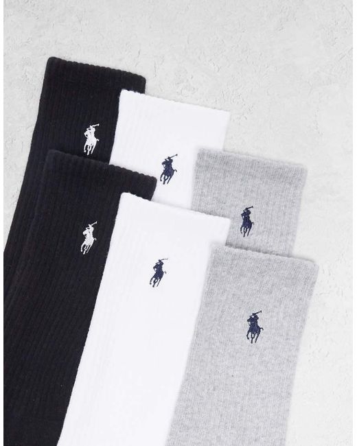 Polo Ralph Lauren Metallic 6 Pack Icon Logo Socks for men