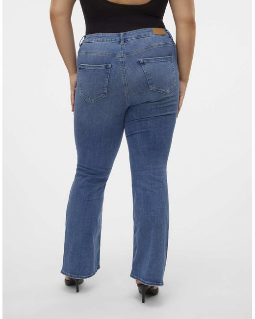 Vero Moda Blue – schlagjeans aus mittelem denim