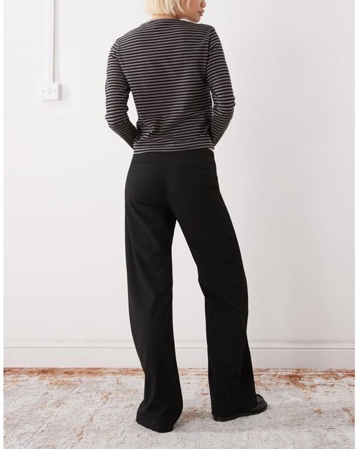 Weekday Black Flared Suiting Pants With Side Zip