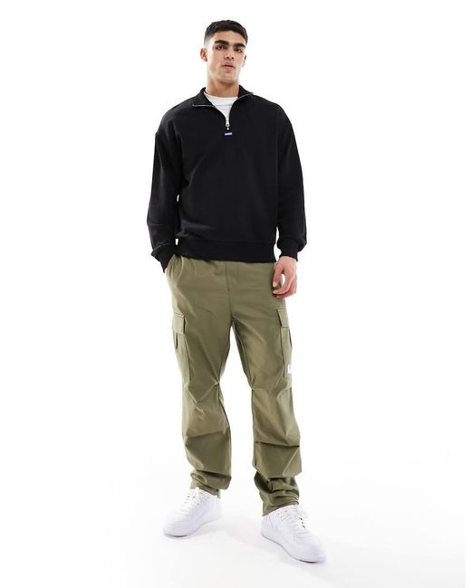 HUGO Black Quarter Zip Sweat for men