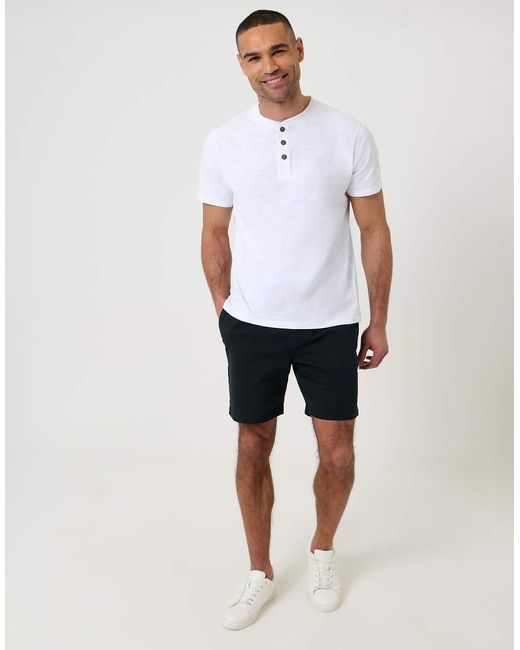 Threadbare Blue Shorter Length Stretch Chino Shorts for men