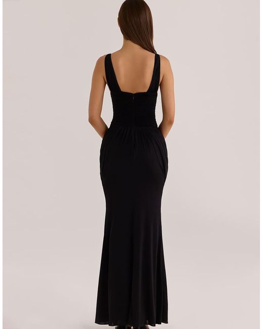 House Of Cb Black Tabitha Liquid-Soft Jersey Plunge Maxi Dress