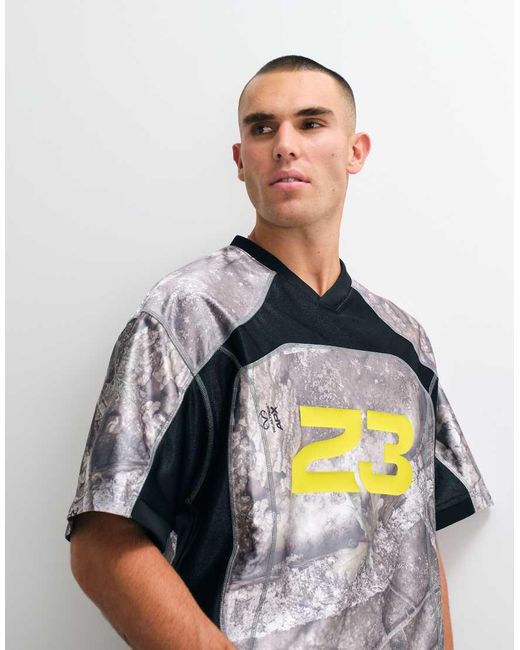 Nike Blue Real Tree 23 Logo Print Oversized Top for men