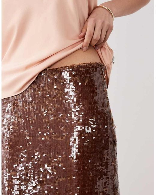 Mango Black Sequin Knee Length Skirt