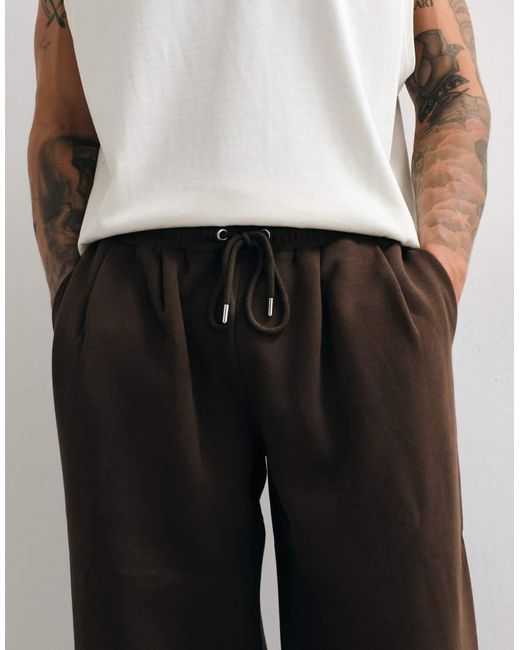 ASOS White Oversized Balloon Pleated jogger for men
