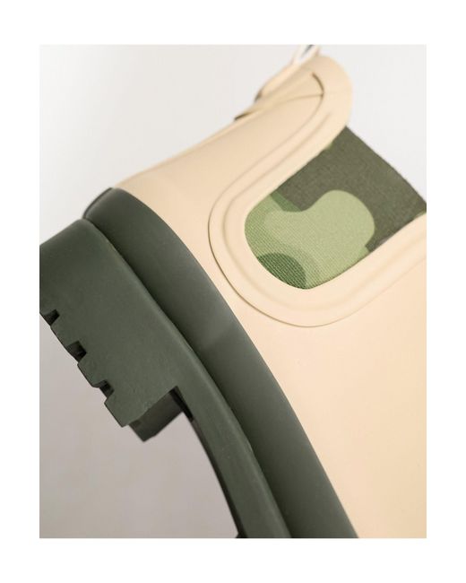 Exclusivité x asos - mallow - bottes en caoutchouc basses - avoine/camouflage Barbour en coloris Green