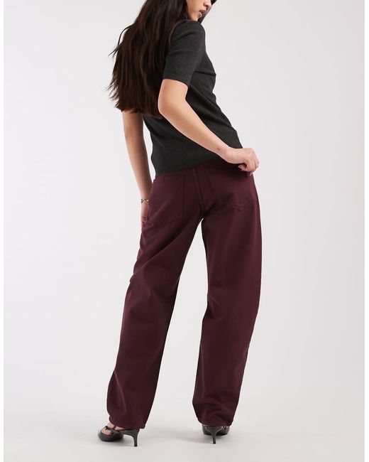 ASOS Red Slim Barrel Jeans