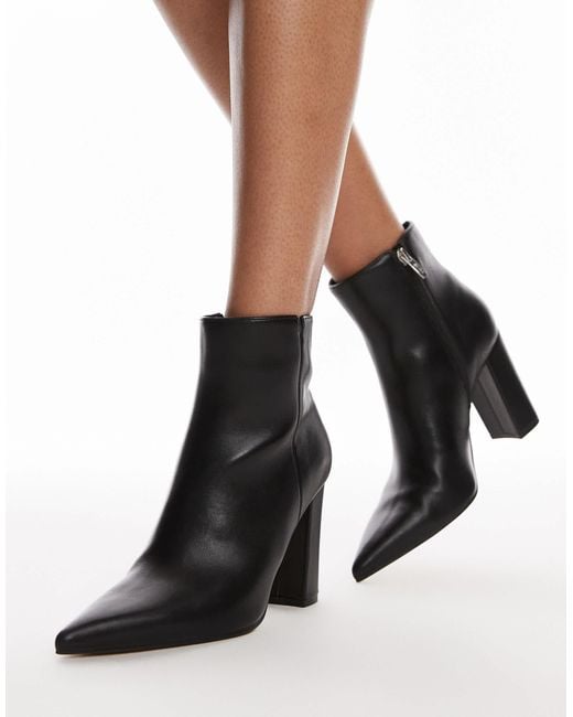 Bottines mates à talon haut Mango en coloris Black