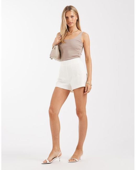 ASOS White Tailored High Waist Corset Seam Detailing Shorts