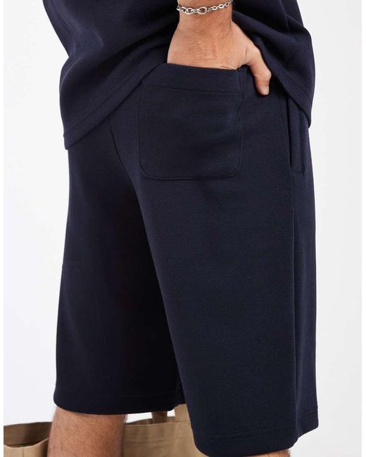 Lacoste Blue Co-Ord Relaxed Fit Drawstring Logo Shorts for men