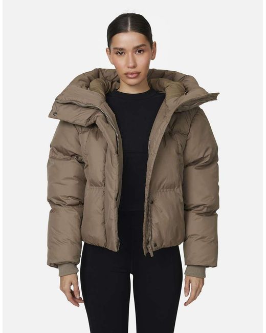 Good For Nothing Brown Panelled Puffer Jacket