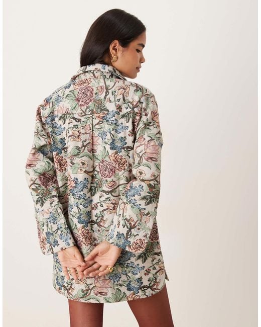 ASOS Brown Mini Shirt Dress With Wide Cuffs And Oversized Pockets