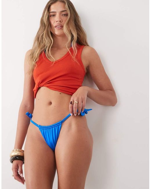 Free Society Blue Tieside Bikini Bottom