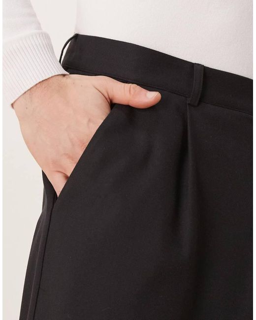 ASOS Black Horseshoe Smart Trousers for men