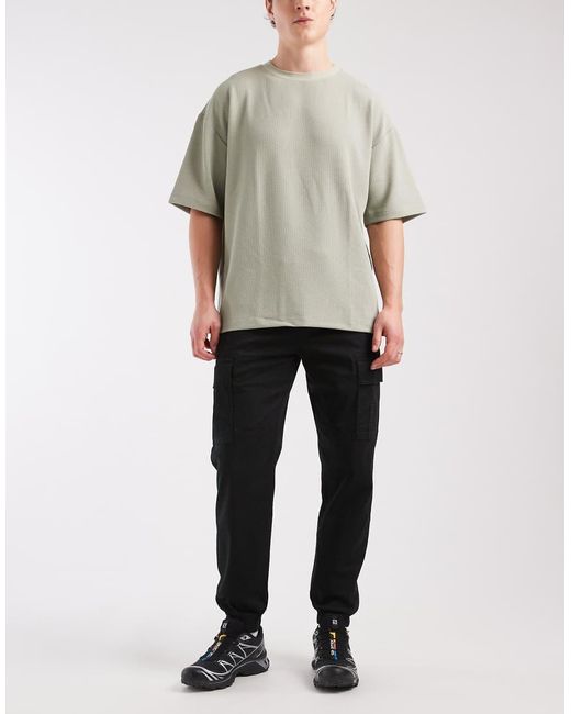 Hollister Gray Relaxed Cuffed Cargo Trousers for men