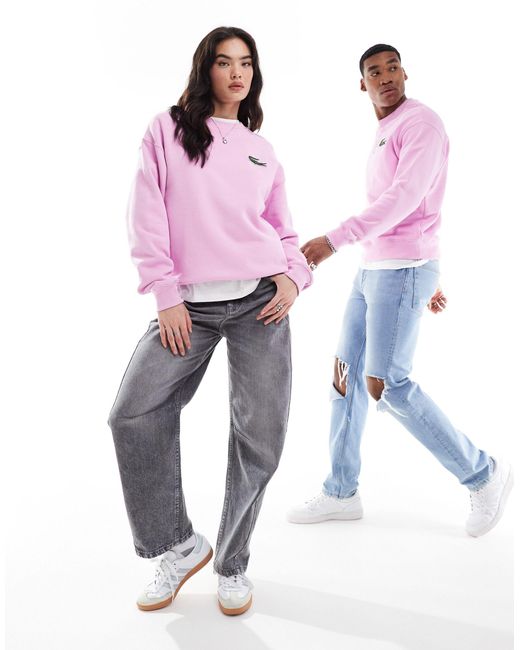 Lacoste Pink Unisex Logo Sweatshirt