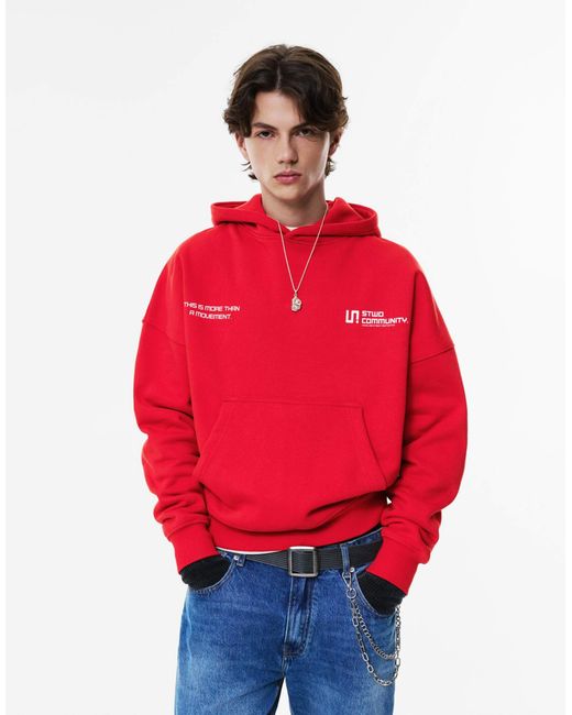 Pull&Bear – stwd – kapuzenpullover in Red für Herren