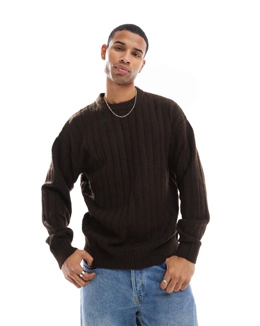 Jack & Jones – oversize-pullover in Black für Herren