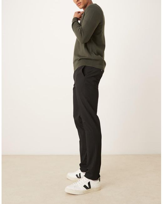 Mango Black Slim Fit Trousers for men