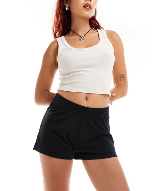 Collusion Black Low Rise Elasticated Waist Sweat Shorts