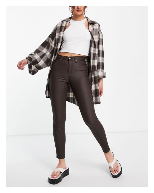 Leather look jeans topshop sale