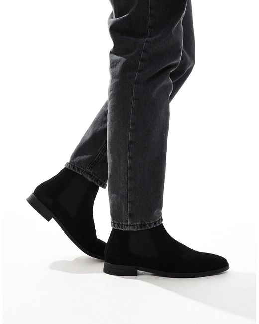 ASOS – chelsea-stiefel aus em wildleder in Black für Herren