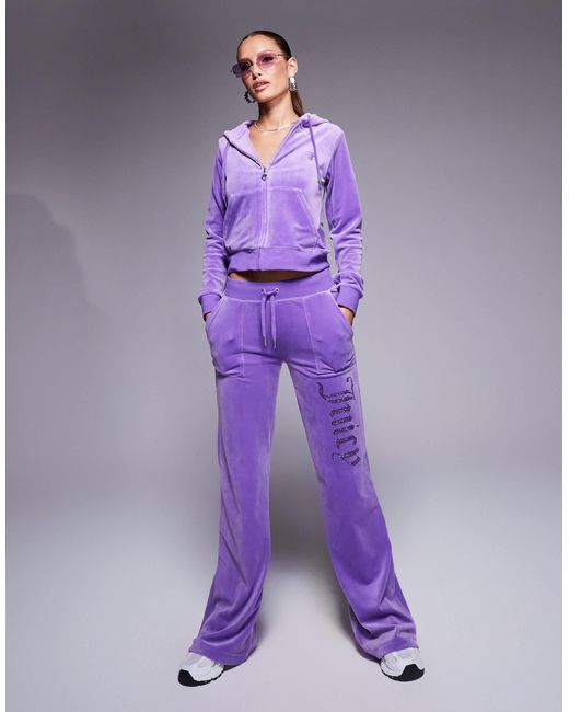 Juicy Couture Purple – velours-kapuzenjacke