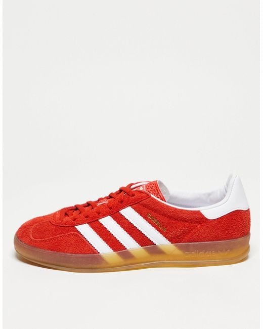 Adidas Originals Red Gazelle Indoor Gum Sole Trainers for men