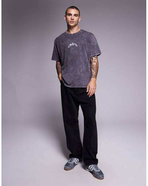 ADPT Gray Oversized T-shirt With Back Print for men