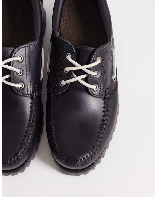 Timberland Black Authentic 3 Eye Boat Shoe for men