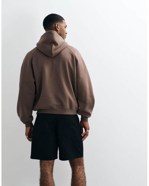 Nike Gray Chest Logo Oversized Heavyweight Hoodie for men