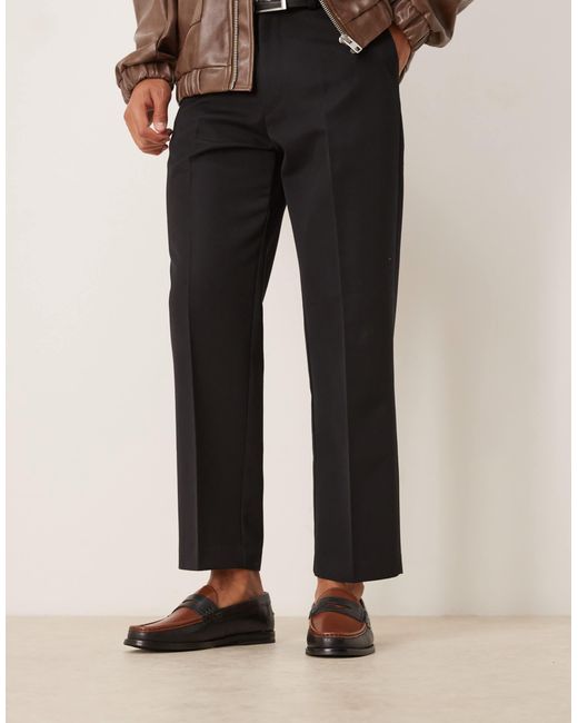 ASOS – pennyloafer aus leder in Black für Herren